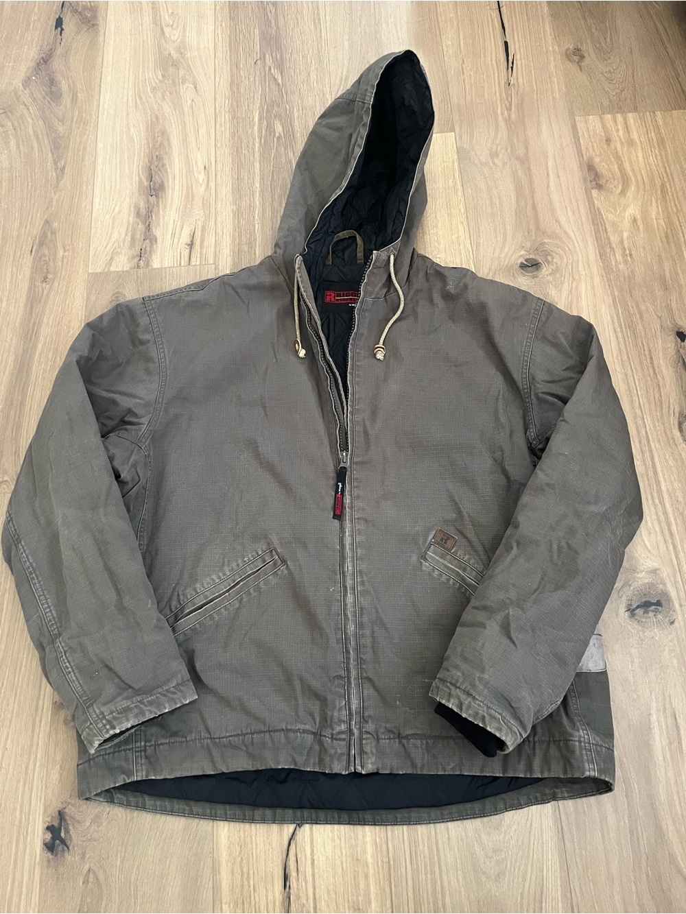 Wrangler Men's Hooded Work Jacket in Olive